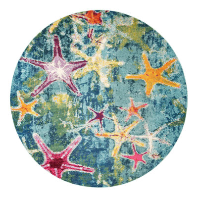 Tapis bleu marine à motif animalier Esposito