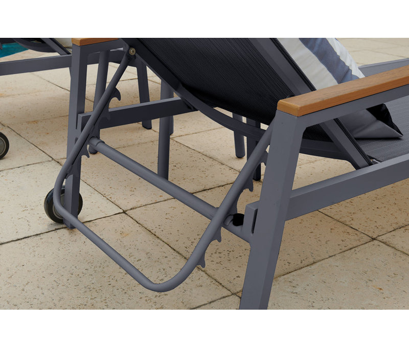 Vishanth75" Long Chaise Lounge Set with Table