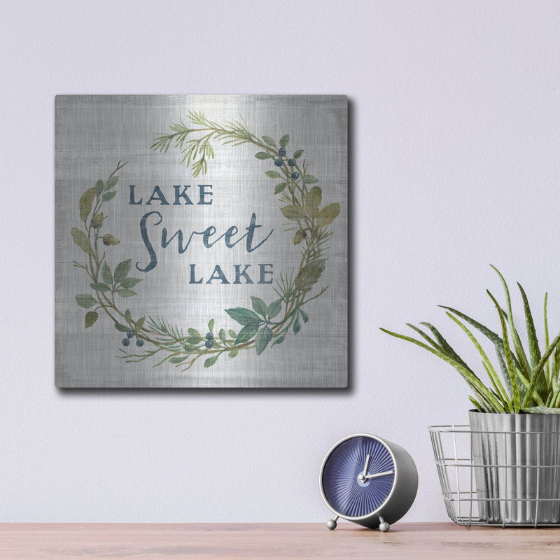 Art mural en métal luxueux «Lakeside Retreat V» par Silvia Vassileva, 12 po x 12 po, H 12 po x l 12 po