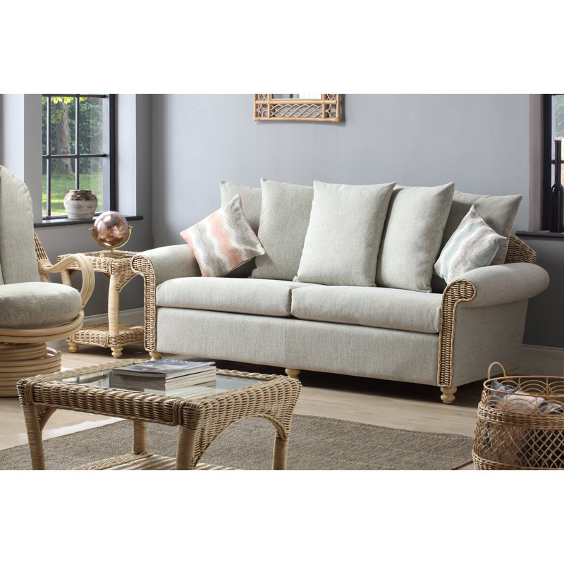 Charmane 3 Seater Sofa, Pebble Grey, Brown, Polyester