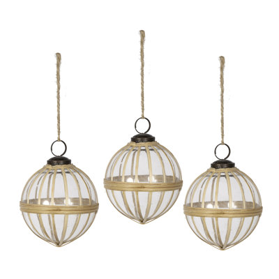 Ornement suspendu de Noël D3,2 ", boules de Noël suspendues décoratives pour décorations de fêtes, lot de 3