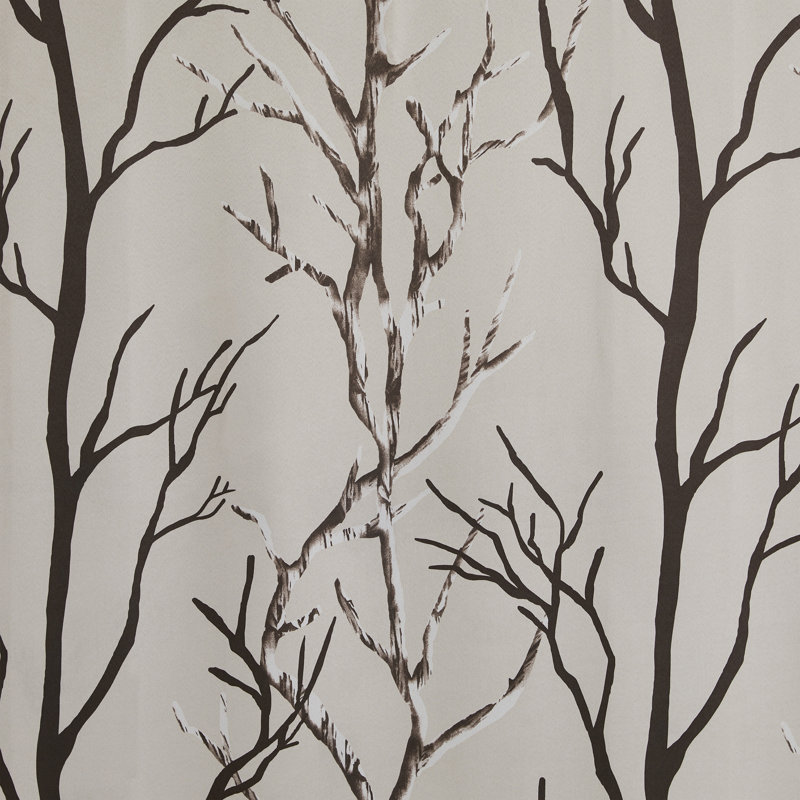Kingdom Branch Blackout Curtain Panel, Brown/Taupe, 40" W x 84" L