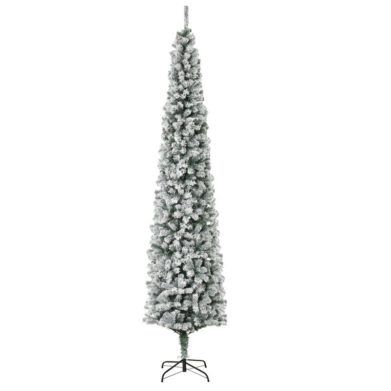 Arbre de Noël effilé artificiel blanc / vert, H 9 pi