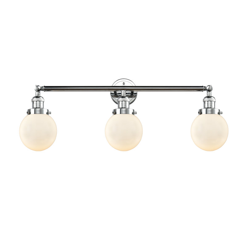Clementina 3 - Light Dimmable Vanity Light, Matte White, Polished Chrome, Bulb Not Included