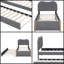 Lit plateforme tapissier simple gris avec gigogne et pieds en bois | Conception peu encombrante | Aucun sommier tapissier requis