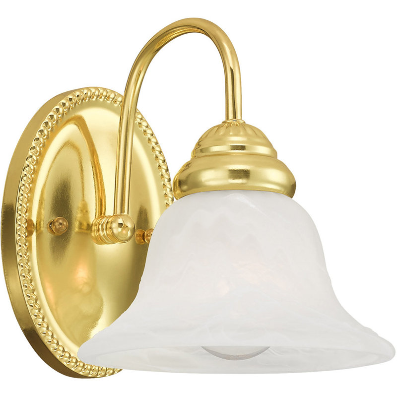 Éclairage pour meuble-lavabo à 1 lumière Hematite, Laiton poli