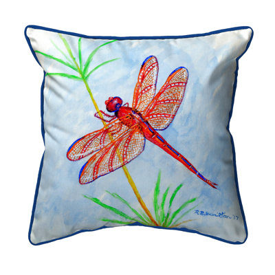 Ferro Red Dragonfly Indoor/Outdoor Throw Pillow