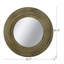 Miroir d'appoint rond doré et noir avec texture tissée
