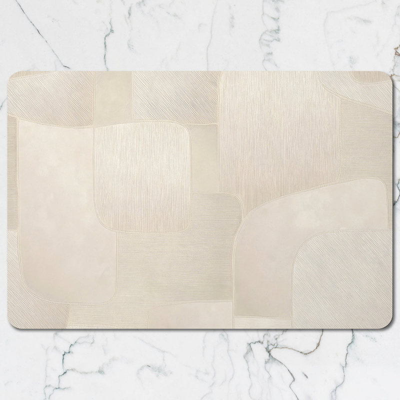 Abstract Art Placemats And Coaster Set Neutral Tones
