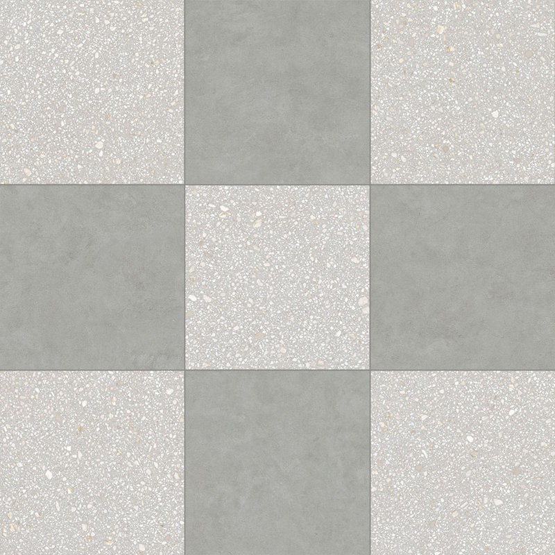 Lithos 12X12 Checkerboard Gris And Sage, Gris/Sage