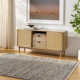 Addy Geometric Handmade Flatweave Recycled P.E.T. Area Rug in Blue/Tan