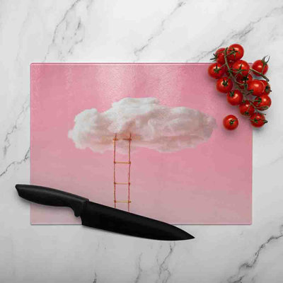 Ladder To the Cotton Clouds Glass Chopping Board