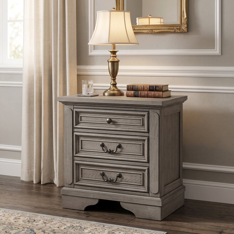 Azoriah 3 - Drawer Nightstand, Gray