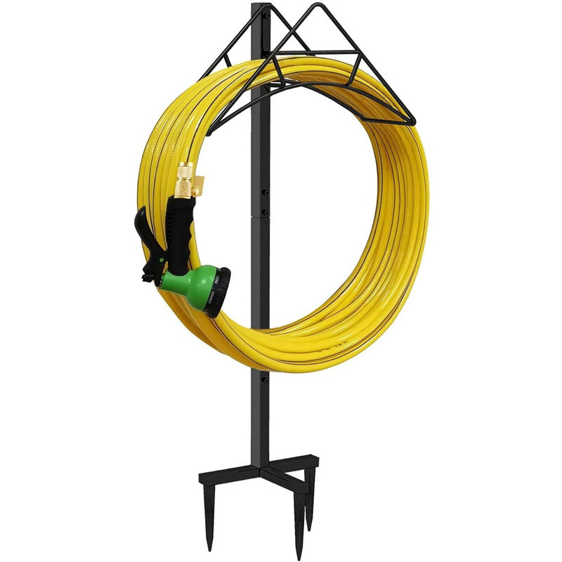 Support de boyau d'arrosage autoportant en métal pour jardin, support de boyau d'arrosage flexible pour jardin