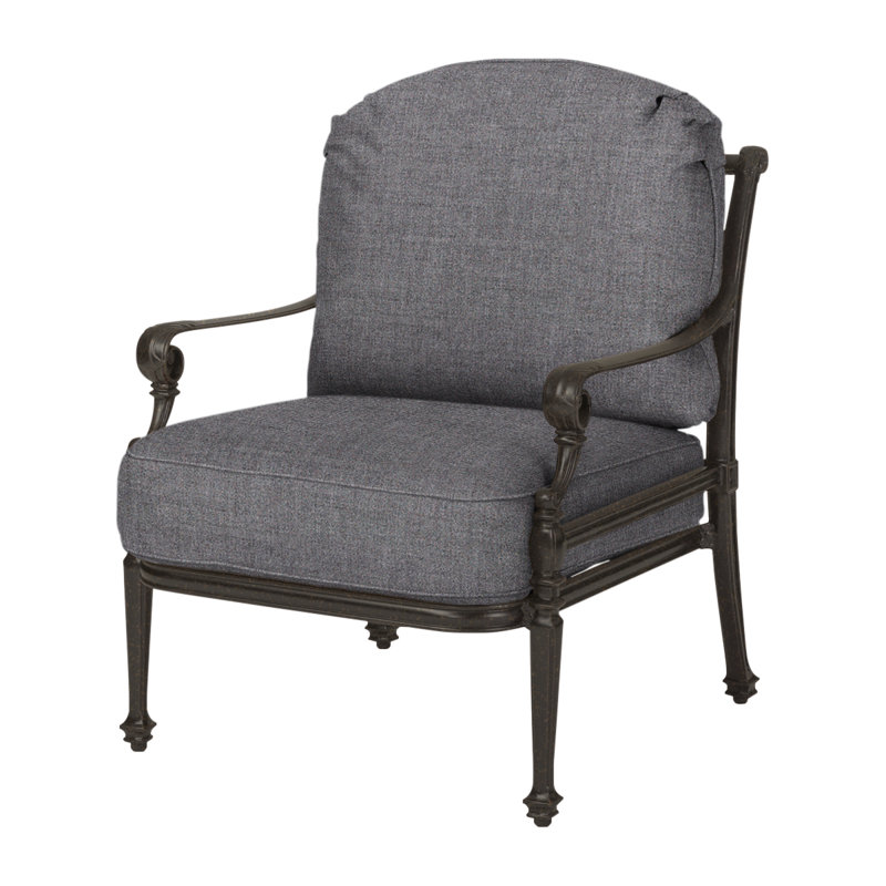 Grand Terrace Cushion Lounge Chair, Cast Slate Sunbrella® Plainweave, Vintage