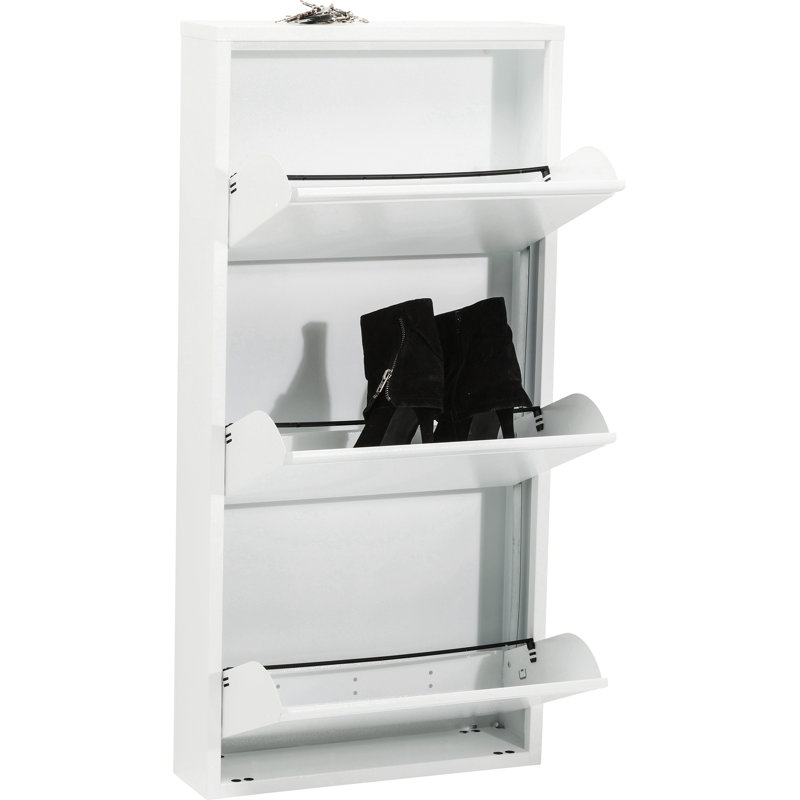 Shoe Container Caruso for 6 Pair of Shoes, White
