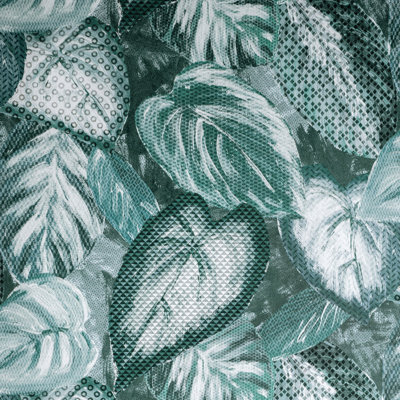 Pepper Glass Bead Finish Ficus Leaf Vita Wallpaper Roll