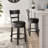 Swivel Upholstered Counter Stool with Solid Wood Frame