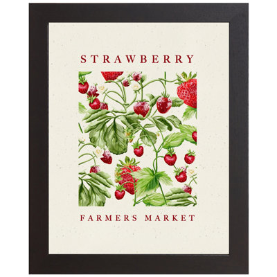 Strawberry Farmers Market Spring Framed Art Strawberries