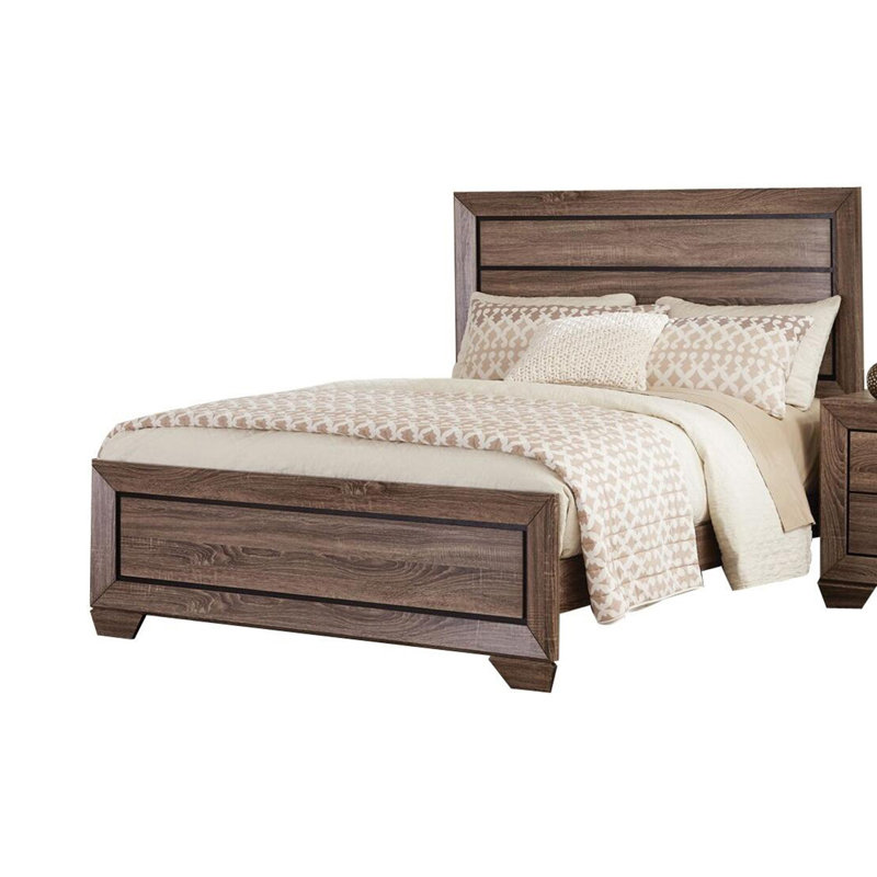 Ensemble de chambre à coucher 2 pièces avec table de chevet taupe délavé Houston, Très grand
