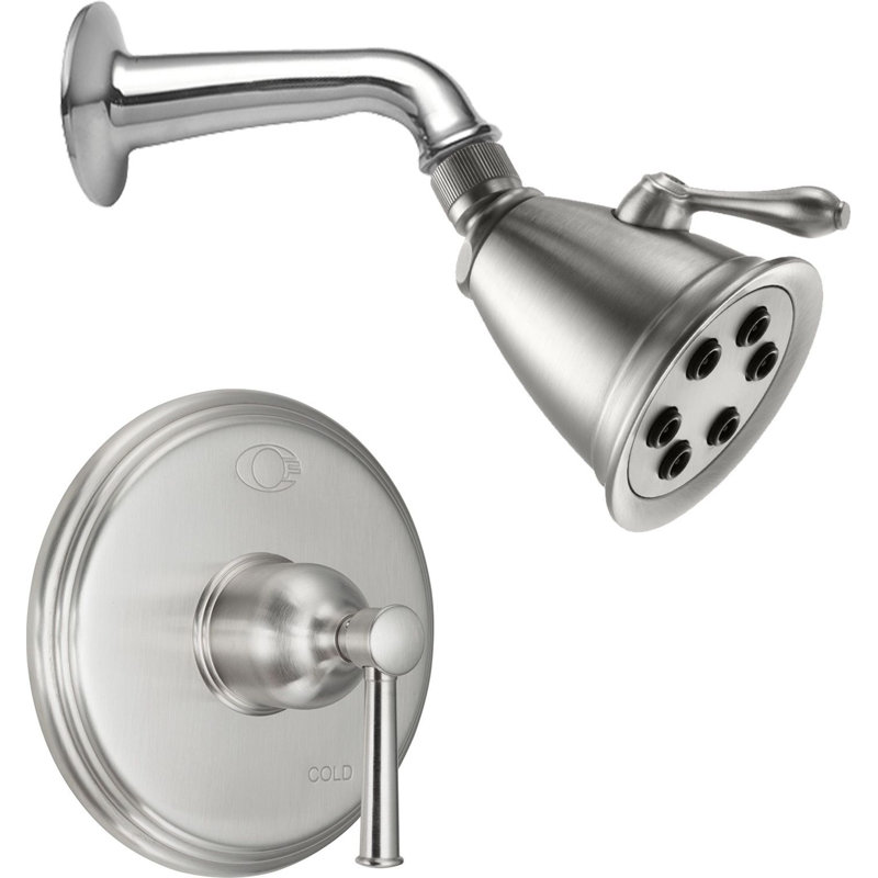 Miramar 2.0 GPM Pressure Balance Shower System with Single Showerhead, Antique Brass Flat