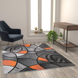 Tapis décoratif en oléfine à motif abstrait moderne Sioar