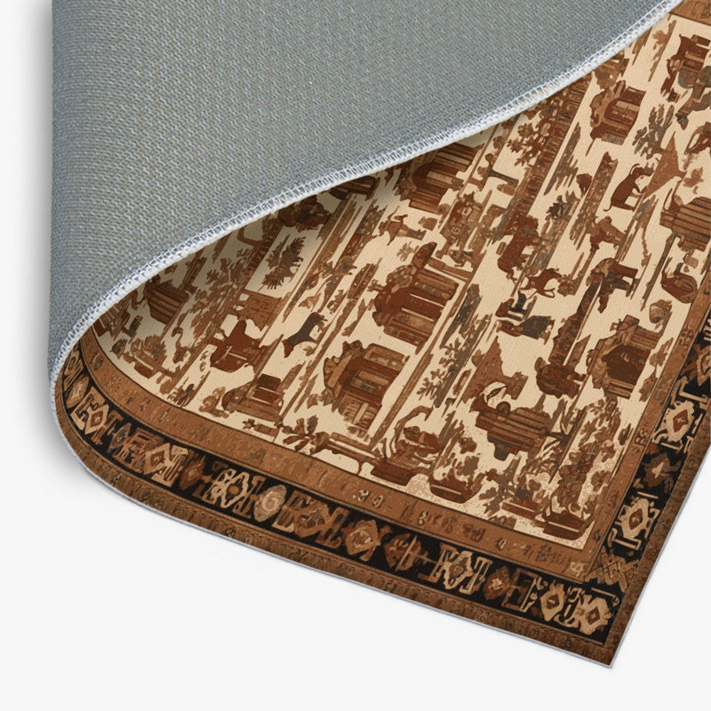 Tapis turc intérieur et extérieur brun, Rectangulaire 2 pi x 3 pi