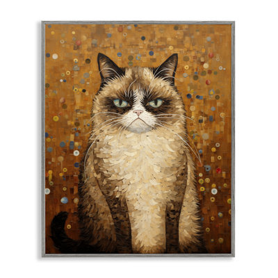 «Grumpy Klimt Cat», giclée par Arlington Prints