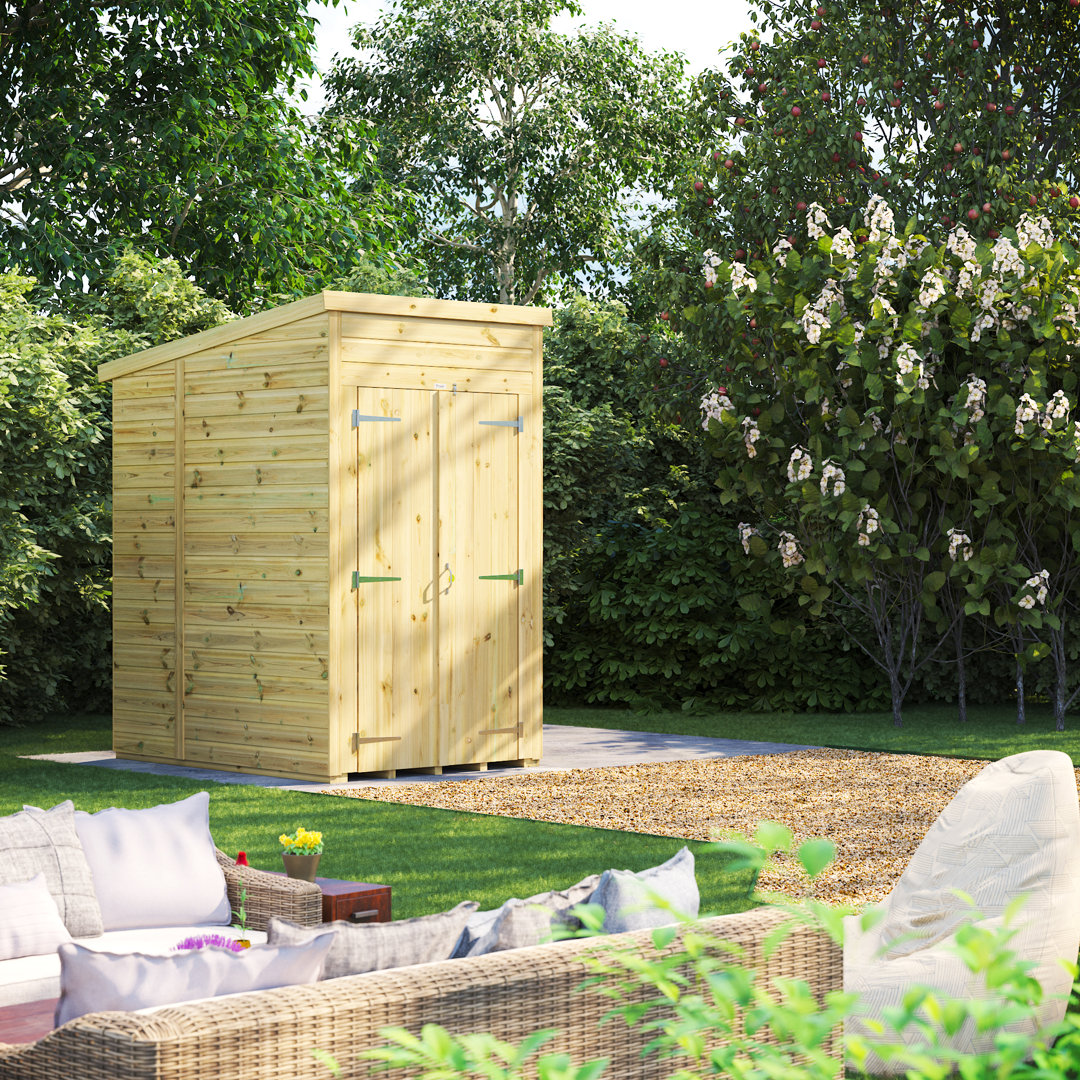 4.4 ft. W x 6.3 ft. D Solid Wood Tongue & Groove Flat Garden Shed