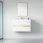 Meuble-lavabo pour salle de bain, comptoir en résine de pierre, fermeture en douceur, lavabo de salle de bain blanc brillant, blanc, tiroirs spacieux, fabrication
