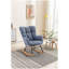 Fauteuil oscillant berçant Modern en tissu avec dossier capitonné, bleu clair