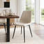 Ensemble de table de salle à manger rectangulaire moderne 71 po avec 6 chaises rembourrées-130174873
