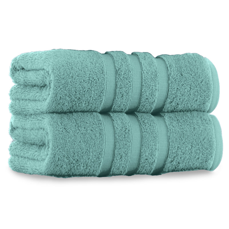 Zero 2 Piece Bath Towel Same-Size Bale, Bath Sheet - 2 Pack, Duck Egg