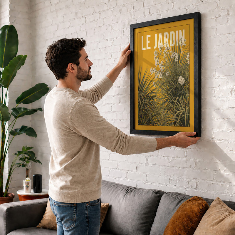 Le Jardin Botanical - Framed Print, A3 - 42.0 x 29.7 cm, White