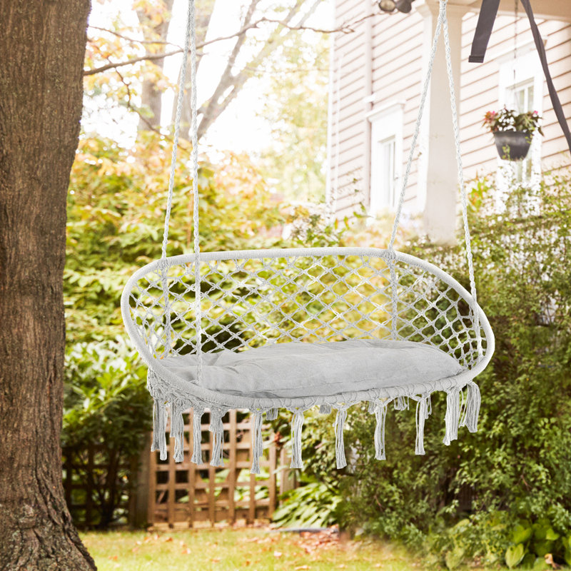 Balancelle en macramé pour 2 personnes Outsunny, Gris