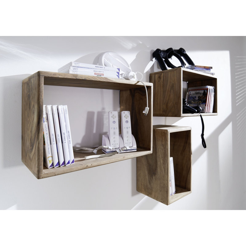 Toronto 3 Piece Wall Shelf Set, Smoked Cherry