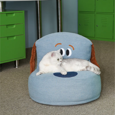 Denim Furniture Style Sofa Dog Bed-Blue