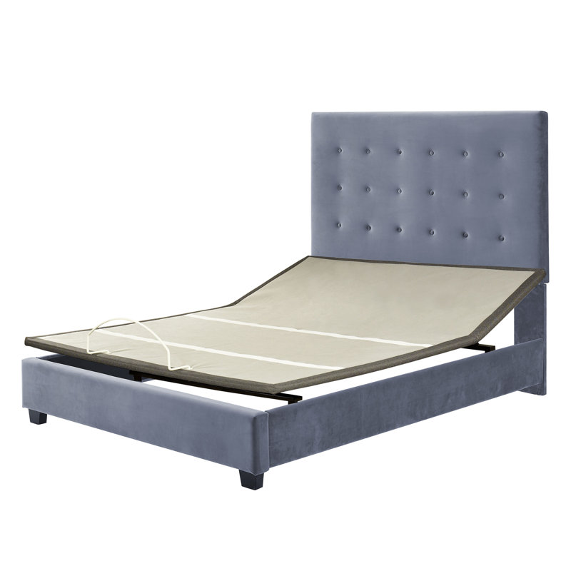 Benedict Upholstered Wingback Bed, Cornflower, Queen