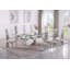 Ensemble repas haut de gamme avec table en verre transparent et structure en acier inoxydable-109070403