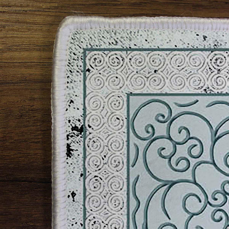 Tapis blanc / vert rectangulaire en polyester tissé à la machine 3 pi 11 po x 5 pi 11 po Kerstanski