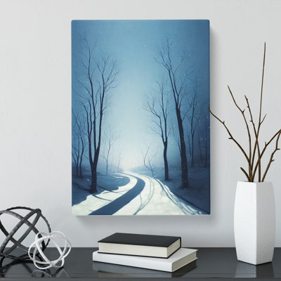 CAN-V0523-2905X Winter Landscape Path 1 Piece Wrapped Canvas Wall Art