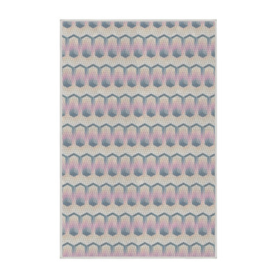 Tapis beige/rose à motifs