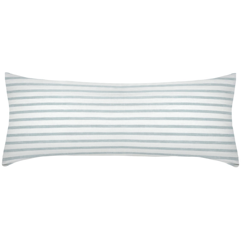 100% French Linen Pillow Sham, Cream & Wave Stripe, Rectangle 16"H x 44"W, Pillow Cover Only - No Insert