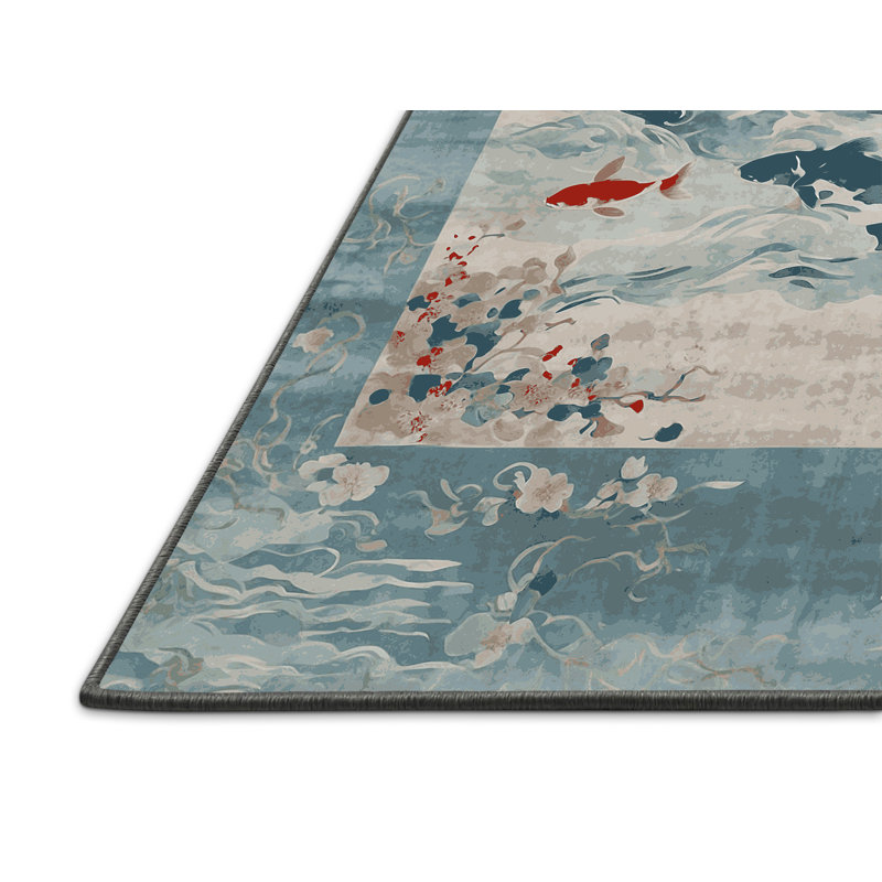 Tapis gris soyeux et moelleux, Rond 6 pi