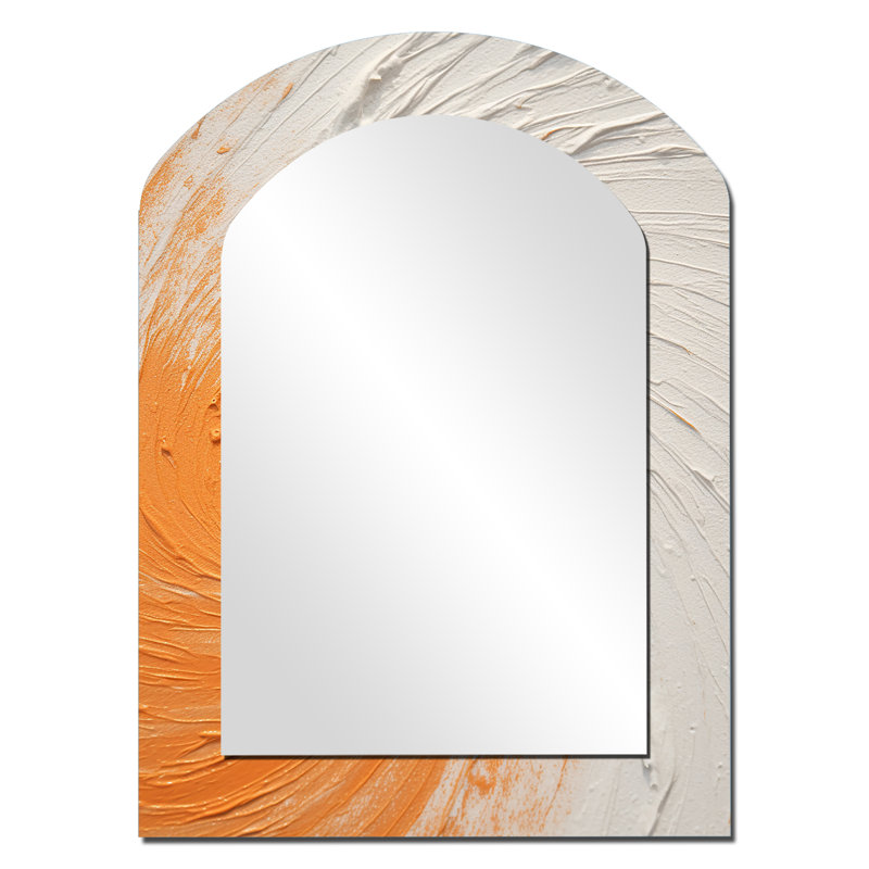 Miroir mural orange et blanc, 34 po x 25 po