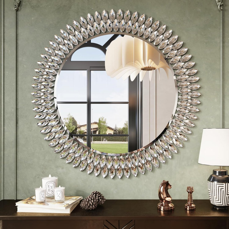 Miroir bijou pour mur, 32 po x 32 po