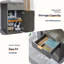 Bureau de direction moderne avec prise de courant, bureau à domicile en bois avec tiroir et armoire de rangement-387760947