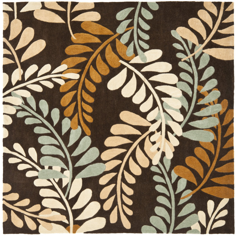 Modern Art Hand Tufted Performance Floral Rug, Square 7'
