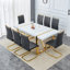 Ensemble de salle à manger 7 pièces moderne en faux marbre avec base géométrique en métal et chaises en porte-à-faux-1086805829-1118720500