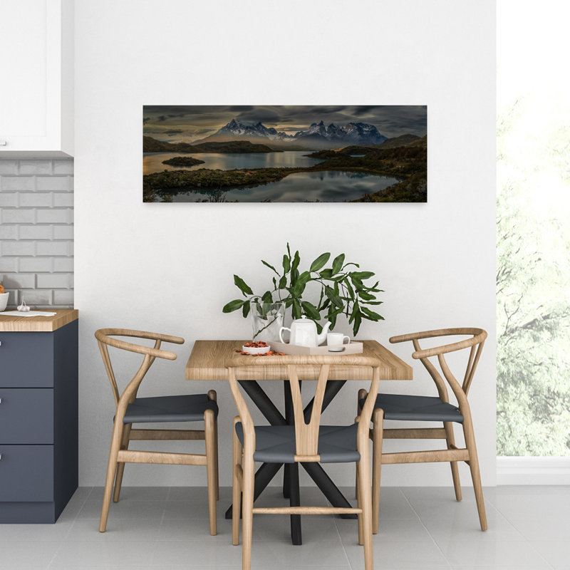 «Dramatic Mountain Lake View Dramatic Peaceful Serene Landscape Mountain», art mural, H 36 po x l 12 po